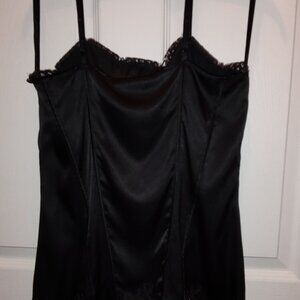 WHITE HOUSE BLACK MARKET CAMISOLE BUSTIER INSPIRED EYELASH LACE SILK BLACK XS